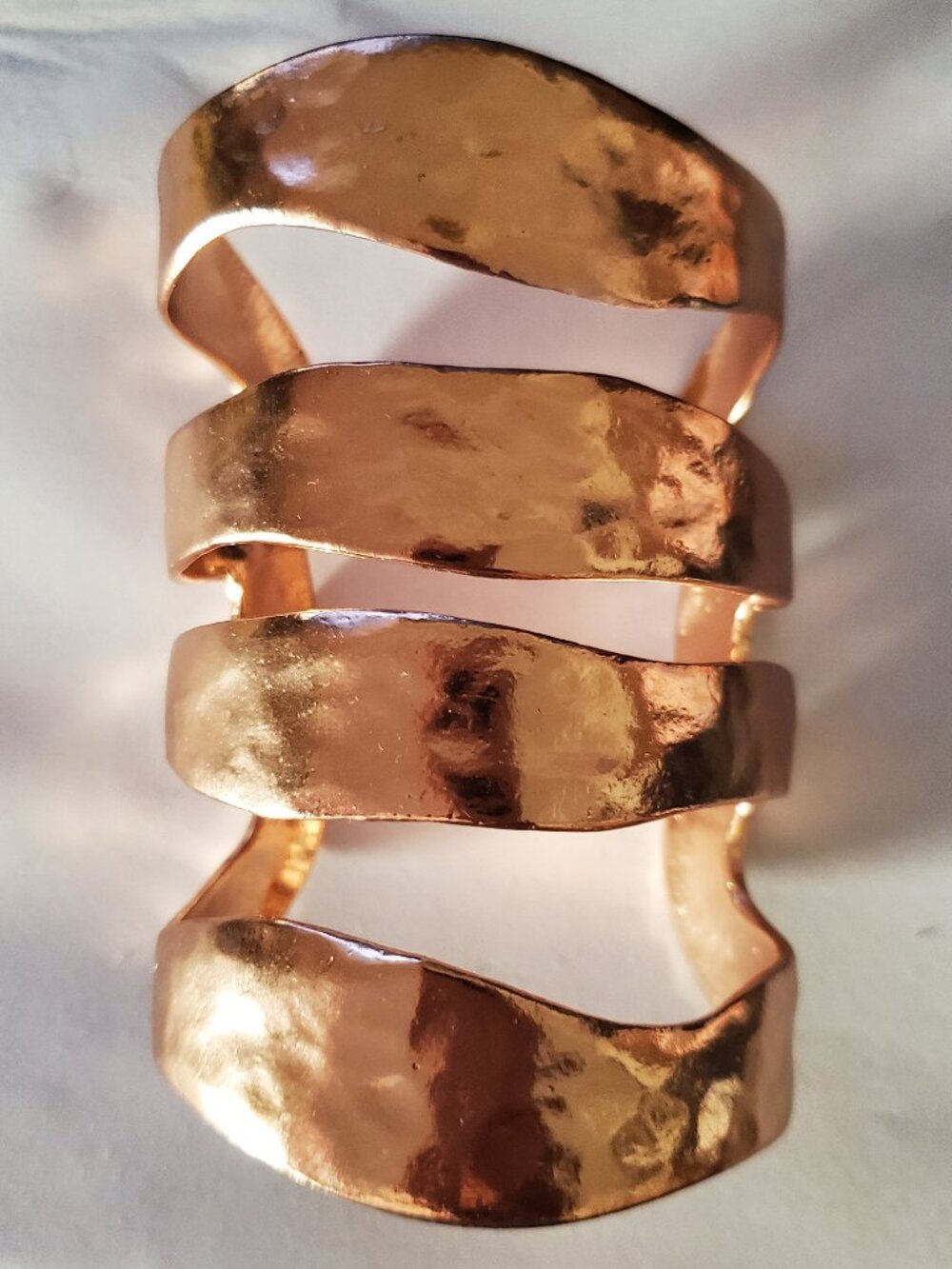 KARINE SULTAN Rose Gold Four Row Cuff bracelet
